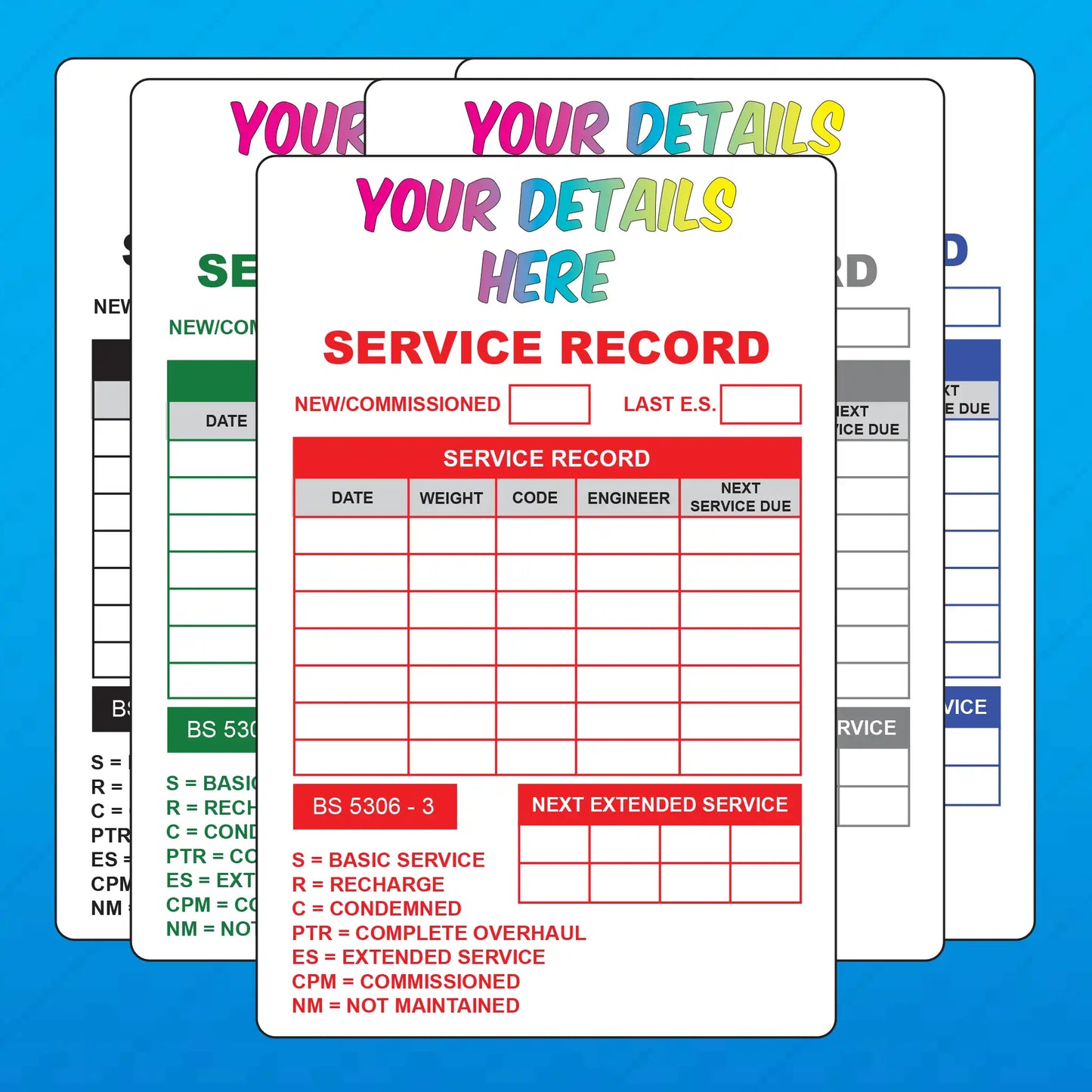 Personalised Fire Extinguisher Inspection Stickers - Version 2