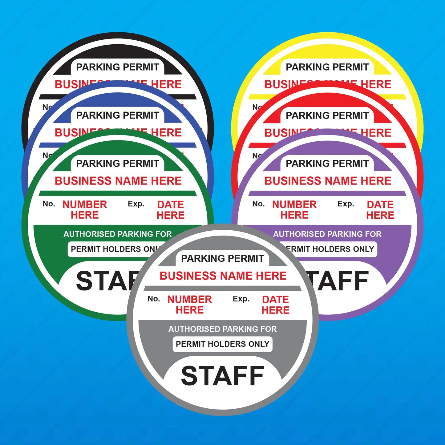 Parking Permit Window Stickers (Numbered)