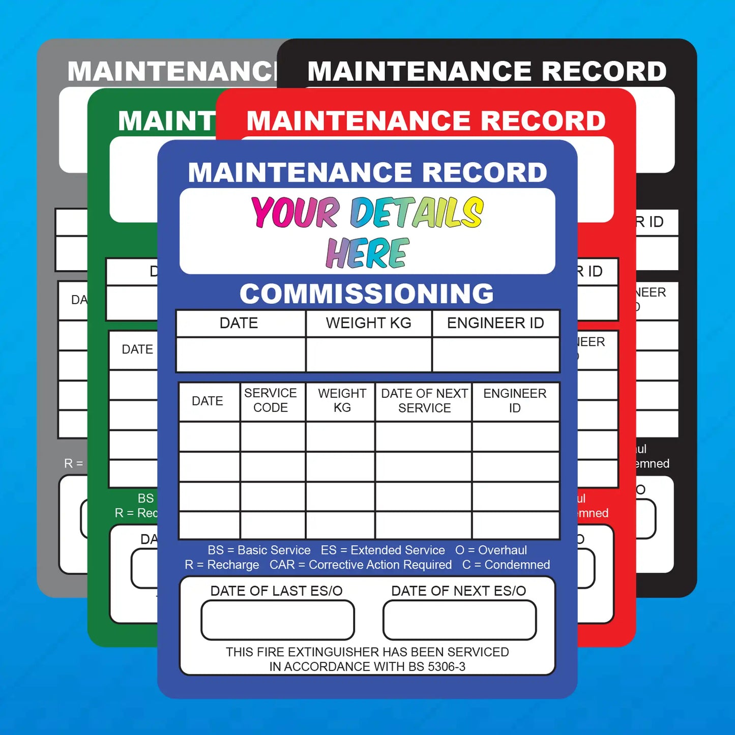 Personalised Fire Extinguisher Inspection Stickers - Version 1