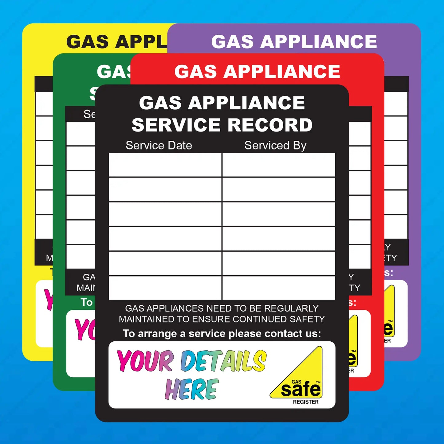 Personalised Gas Appliance Periodic Inspection Stickers - Version 1