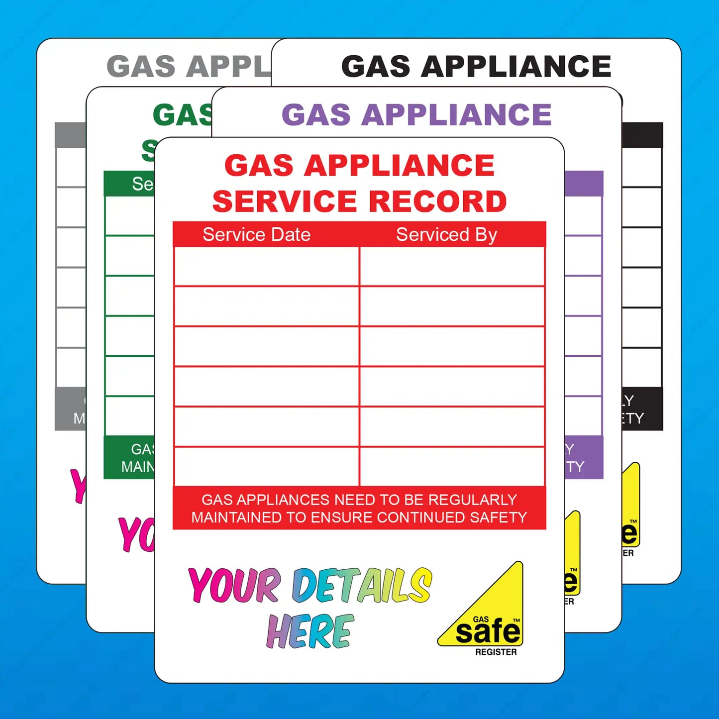 Personalised Gas Appliance Periodic Inspection Stickers - Version 2