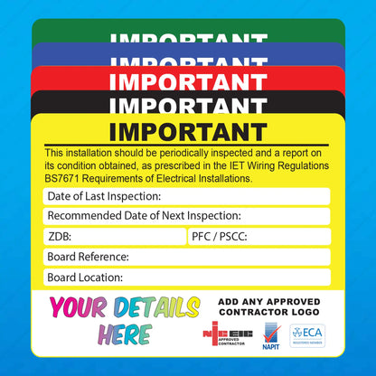 Personalised Periodic Inspection Stickers - Version 5